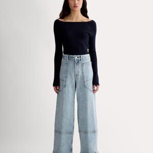 Wide-Leg Light Blue Jeans